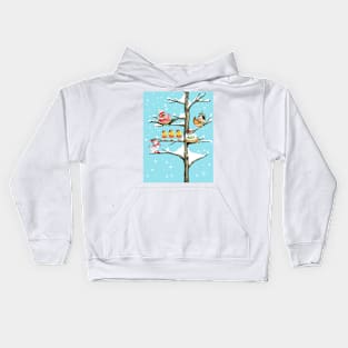 Birds at Christmas Kids Hoodie